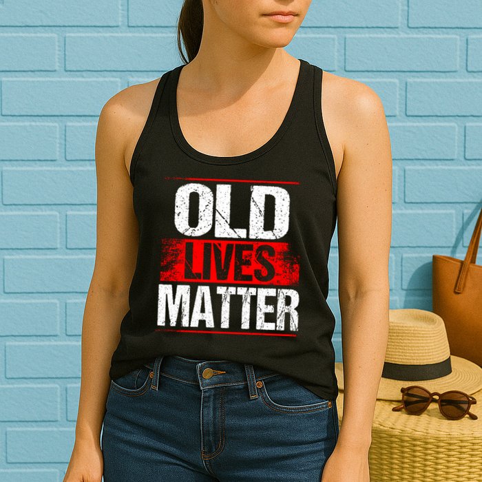 Old Lives Matter Distressed Womens Tank Top