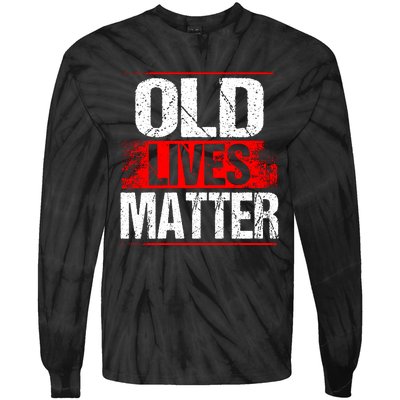 Old Lives Matter Distressed Tie-Dye Long Sleeve Shirt