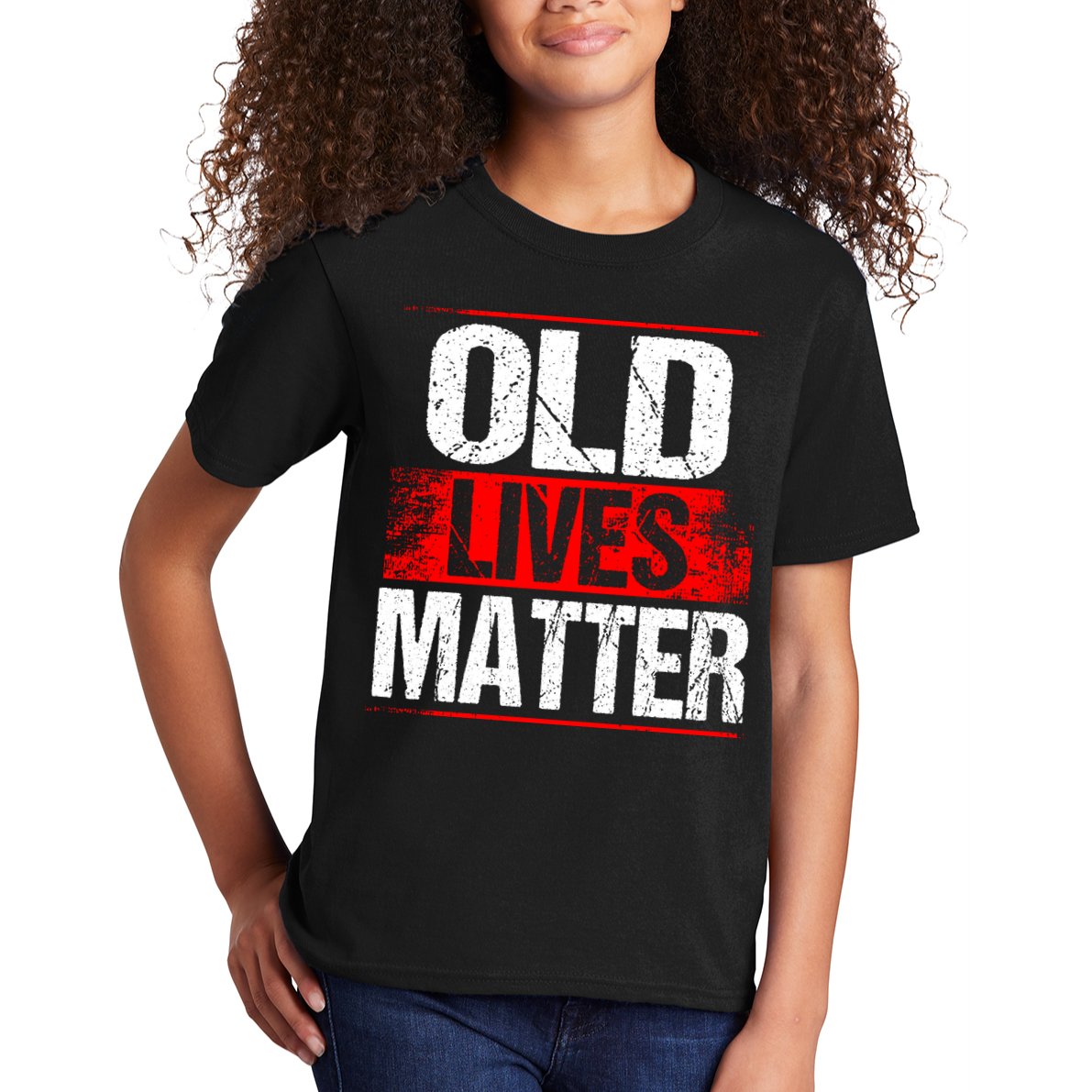 Old Lives Matter Distressed Kids T-Shirt