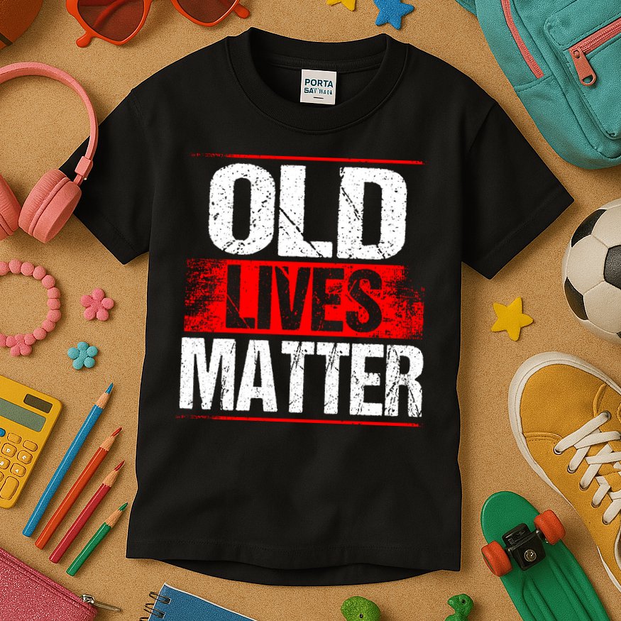 Old Lives Matter Distressed Kids T-Shirt