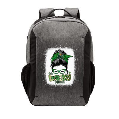 One Lucky Mama Messy Bun Leopard St Patrick's Day Vector Backpack