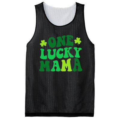 One Lucky Mama Retro Vintage St Patrick's Day Mesh Reversible Basketball Jersey Tank