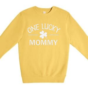 One Lucky Mommy Matching St Patricks Day Gift For Mommy Premium Crewneck Sweatshirt