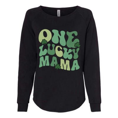 One Lucky Mama St Patricks Day Mom Mother Groovy Womens California Wash Sweatshirt