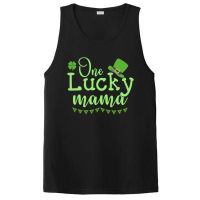 One Lucky Mama Stpatricks Day Mom Mother Shamrock Funny Gift PosiCharge Competitor Tank