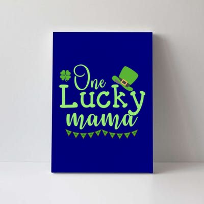 One Lucky Mama Stpatricks Day Mom Mother Shamrock Funny Gift Canvas