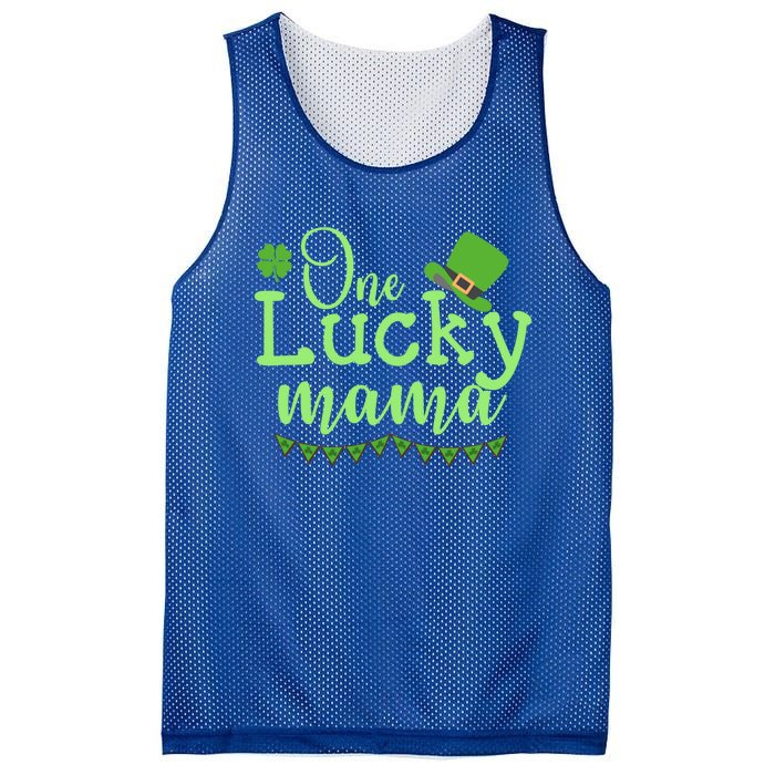 One Lucky Mama Stpatricks Day Mom Mother Shamrock Funny Gift Mesh Reversible Basketball Jersey Tank