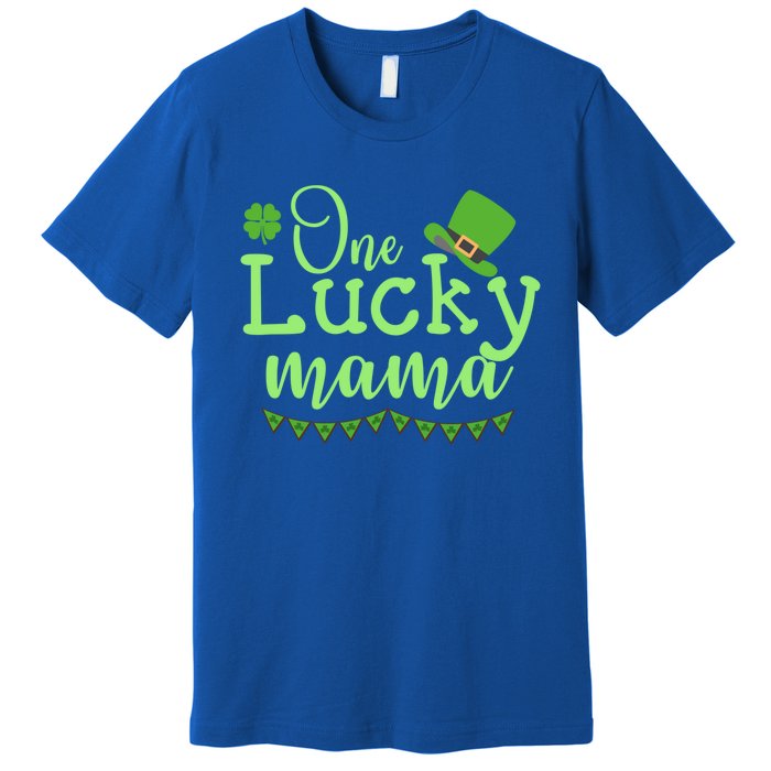 One Lucky Mama Stpatricks Day Mom Mother Shamrock Funny Gift Premium T-Shirt