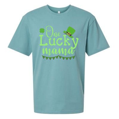 One Lucky Mama Stpatricks Day Mom Mother Shamrock Funny Gift Sueded Cloud Jersey T-Shirt