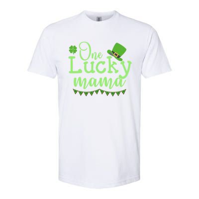 One Lucky Mama Stpatricks Day Mom Mother Shamrock Funny Gift Softstyle CVC T-Shirt