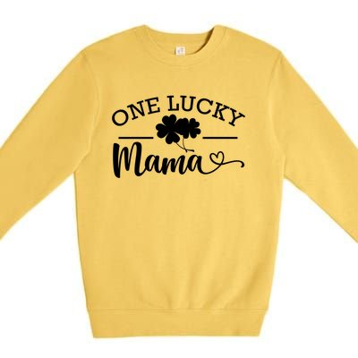 One Lucky Mama St Patrick's Day Shamrock Family Pajama Meaningful Gift Premium Crewneck Sweatshirt