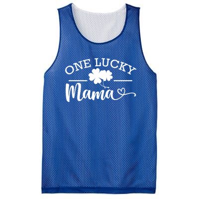 One Lucky Mama St Patrick's Day Shamrock Family Pajama Meaningful Gift Mesh Reversible Basketball Jersey Tank