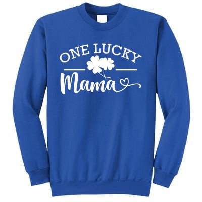 One Lucky Mama St Patrick's Day Shamrock Family Pajama Meaningful Gift Tall Sweatshirt