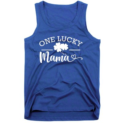 One Lucky Mama St Patrick's Day Shamrock Family Pajama Meaningful Gift Tank Top