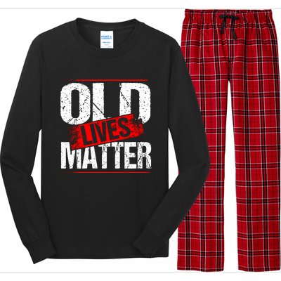 Old Lives Matter Distressed Long Sleeve Pajama Set