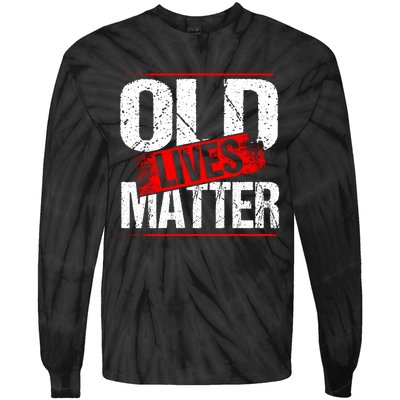 Old Lives Matter Distressed Tie-Dye Long Sleeve Shirt