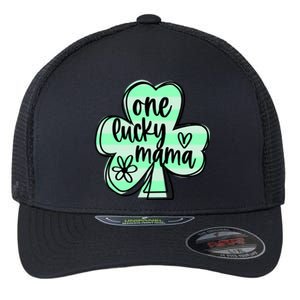 One Lucky Mama St Patricks Day Mom Irish Three Leaf Clover Gift Flexfit Unipanel Trucker Cap