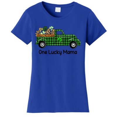 One Lucky Mama Truck Green Plaid Shamrocks St Patrick's Day Gift Women's T-Shirt