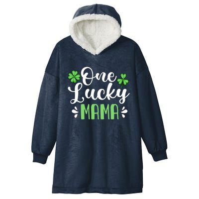 One Lucky Mama St Patrick's Day Mother Shamrock Mom Gift Hooded Wearable Blanket