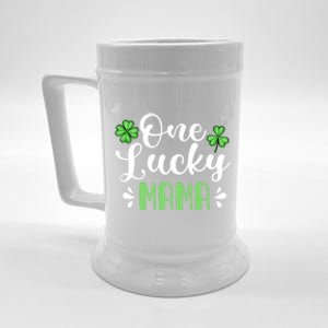 One Lucky Mama St Patrick's Day Mother Shamrock Mom Gift Beer Stein