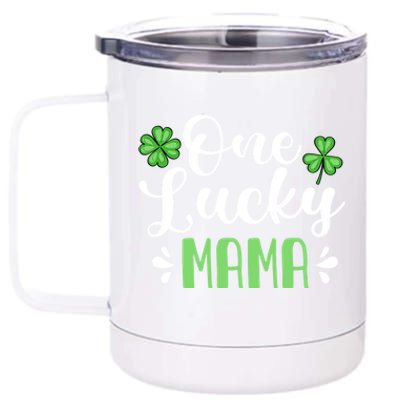 One Lucky Mama St Patrick's Day Mother Shamrock Mom Gift 12 oz Stainless Steel Tumbler Cup