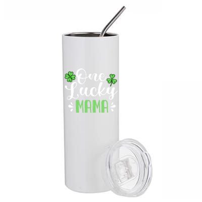 One Lucky Mama St Patrick's Day Mother Shamrock Mom Gift Stainless Steel Tumbler