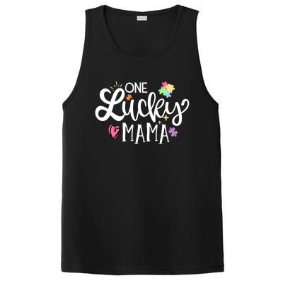 One Lucky Mama Autism Awareness Meaningful Gift PosiCharge Competitor Tank