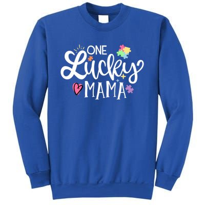 One Lucky Mama Autism Awareness Meaningful Gift Sweatshirt