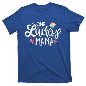 One Lucky Mama Autism Awareness Meaningful Gift T-Shirt