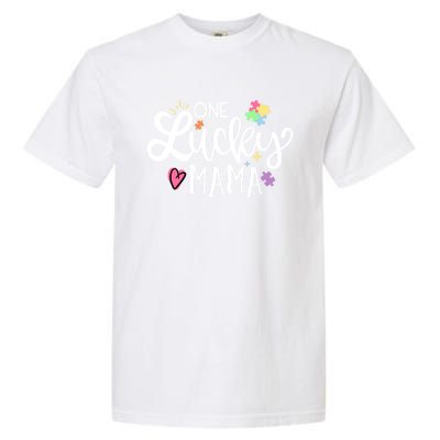 One Lucky Mama Autism Awareness Meaningful Gift Garment-Dyed Heavyweight T-Shirt