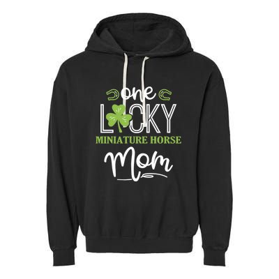 One Lucky Miniature Horse Horse Mom Irish Horseback Riding Gift Garment-Dyed Fleece Hoodie