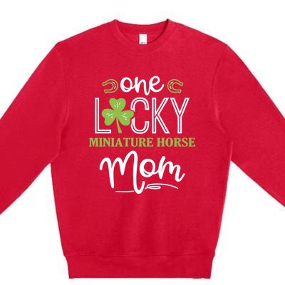 One Lucky Miniature Horse Horse Mom Irish Horseback Riding Gift Premium Crewneck Sweatshirt