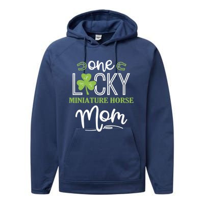 One Lucky Miniature Horse Horse Mom Irish Horseback Riding Gift Performance Fleece Hoodie