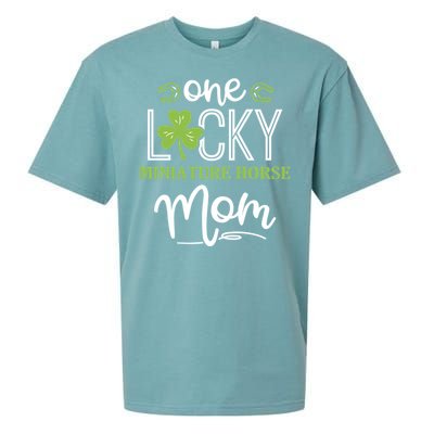 One Lucky Miniature Horse Horse Mom Irish Horseback Riding Gift Sueded Cloud Jersey T-Shirt