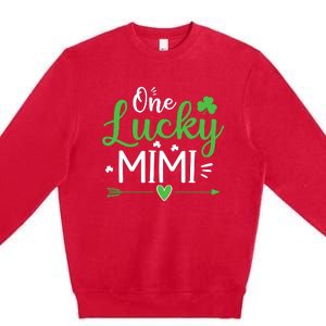 One Lucky Mimi St Patricks Day Funny Gift Wo Premium Crewneck Sweatshirt