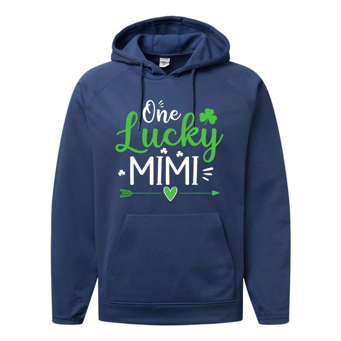 One Lucky Mimi St Patricks Day Funny Gift Wo Performance Fleece Hoodie