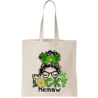 One Lucky Memaw Messy Bun Leopard St Patricks Day Meaningful Gift Bag