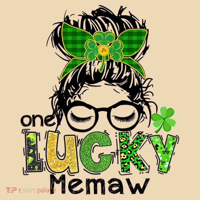 One Lucky Memaw Messy Bun Leopard St Patricks Day Meaningful Gift Zip Tote Bag