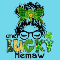 One Lucky Memaw Messy Bun Leopard St Patricks Day Meaningful Gift Button