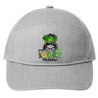 One Lucky Memaw Messy Bun Leopard St Patricks Day Meaningful Gift 7-Panel Snapback Hat