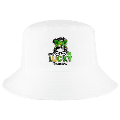 One Lucky Memaw Messy Bun Leopard St Patricks Day Meaningful Gift Cool Comfort Performance Bucket Hat