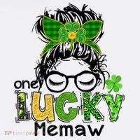 One Lucky Memaw Messy Bun Leopard St Patricks Day Meaningful Gift Cool Comfort Performance Bucket Hat