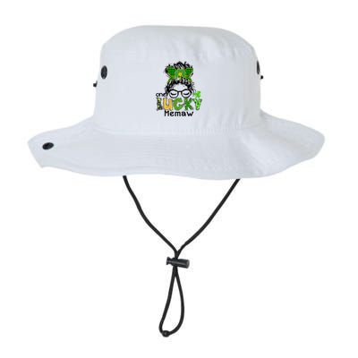 One Lucky Memaw Messy Bun Leopard St Patricks Day Meaningful Gift Bucket Hat