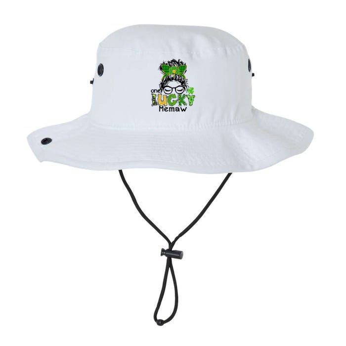 One Lucky Memaw Messy Bun Leopard St Patricks Day Meaningful Gift Bucket Hat