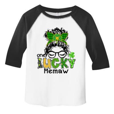 One Lucky Memaw Messy Bun Leopard St Patricks Day Meaningful Gift Toddler Fine Jersey T-Shirt