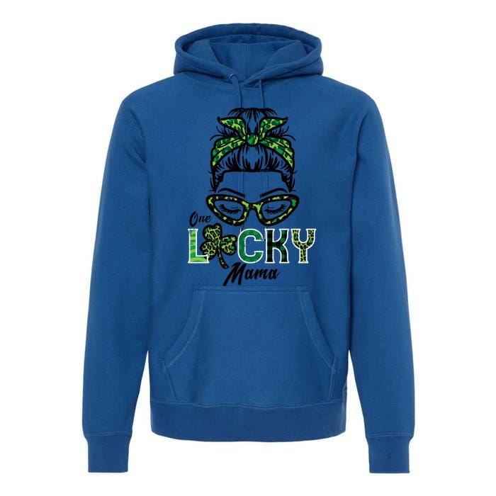 One Lucky Mama Hairbun Saint Paddy St Patricks Day Mom Gift Premium Hoodie