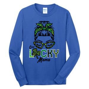 One Lucky Mama Hairbun Saint Paddy St Patricks Day Mom Gift Tall Long Sleeve T-Shirt