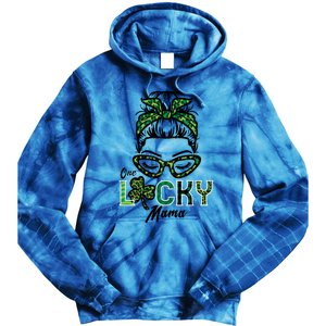 One Lucky Mama Hairbun Saint Paddy St Patricks Day Mom Gift Tie Dye Hoodie