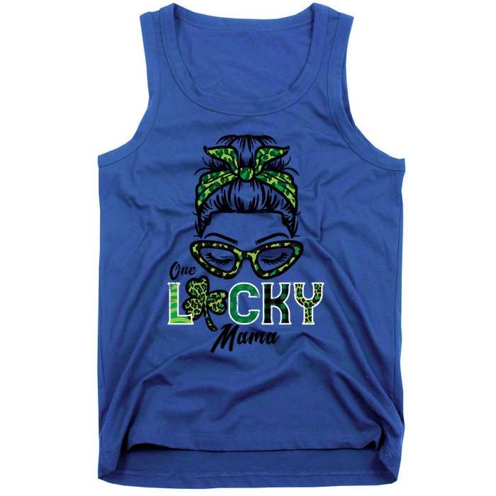 One Lucky Mama Hairbun Saint Paddy St Patricks Day Mom Gift Tank Top