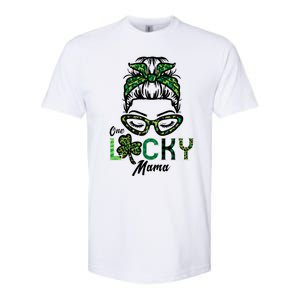 One Lucky Mama Hairbun Saint Paddy St Patricks Day Mom Gift Softstyle CVC T-Shirt